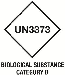 Label showing biological substance UN3373