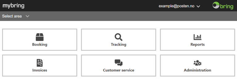 Mybring frontpage