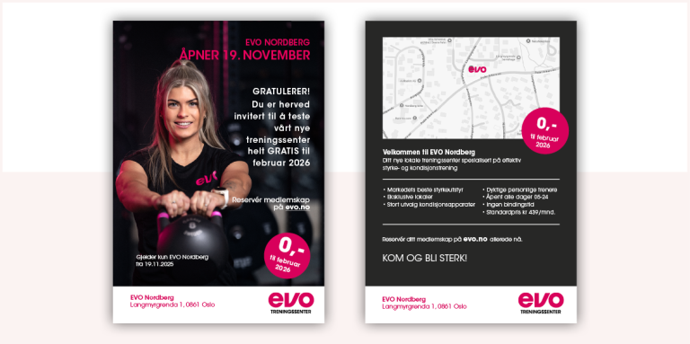 Bilde av flyer fra EVO Fitness