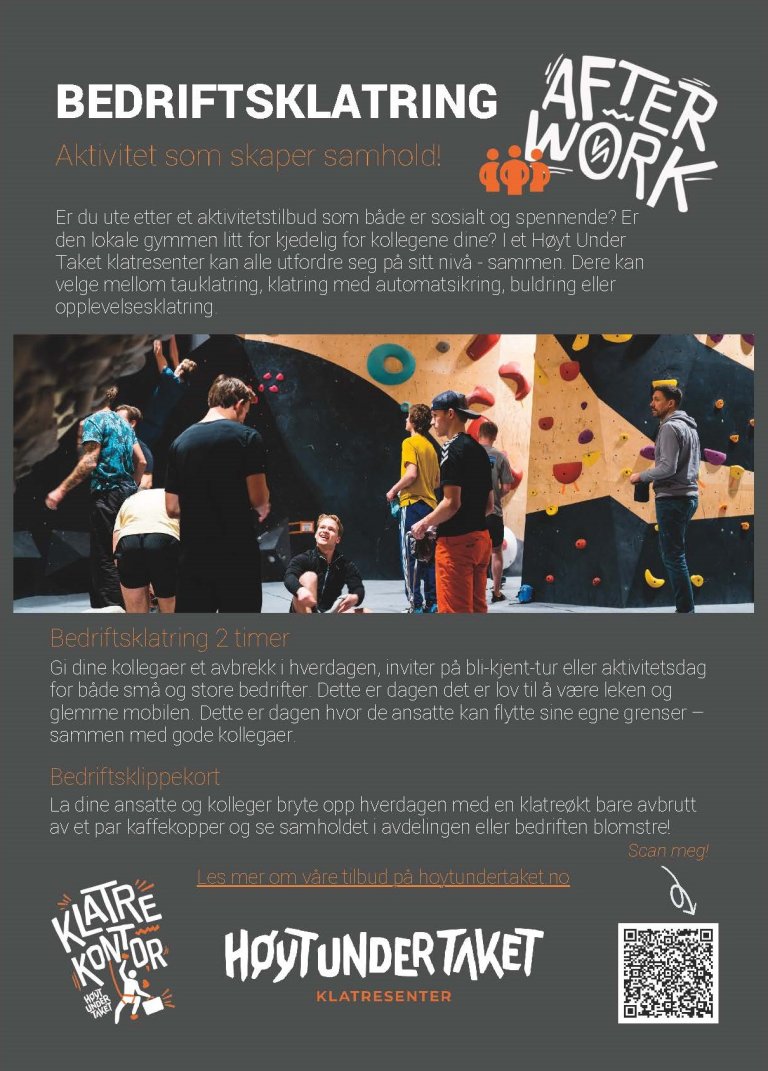 Bilde av baksiden til flyer for Høyt & Lavt