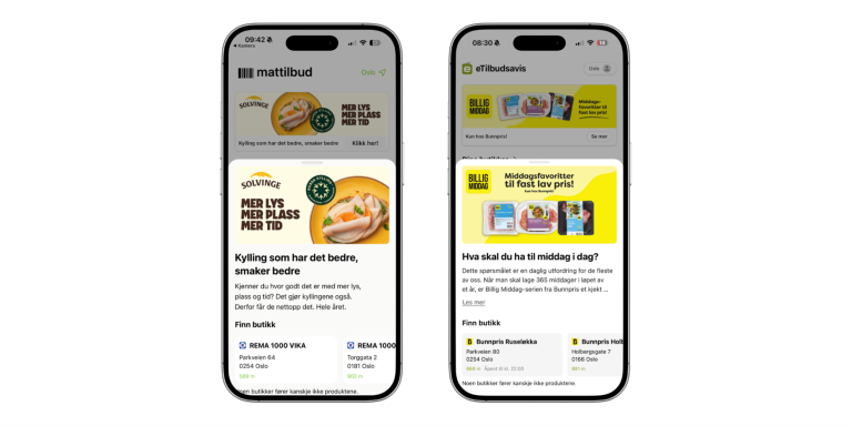 Viser bilde av bannerannonsering i appene