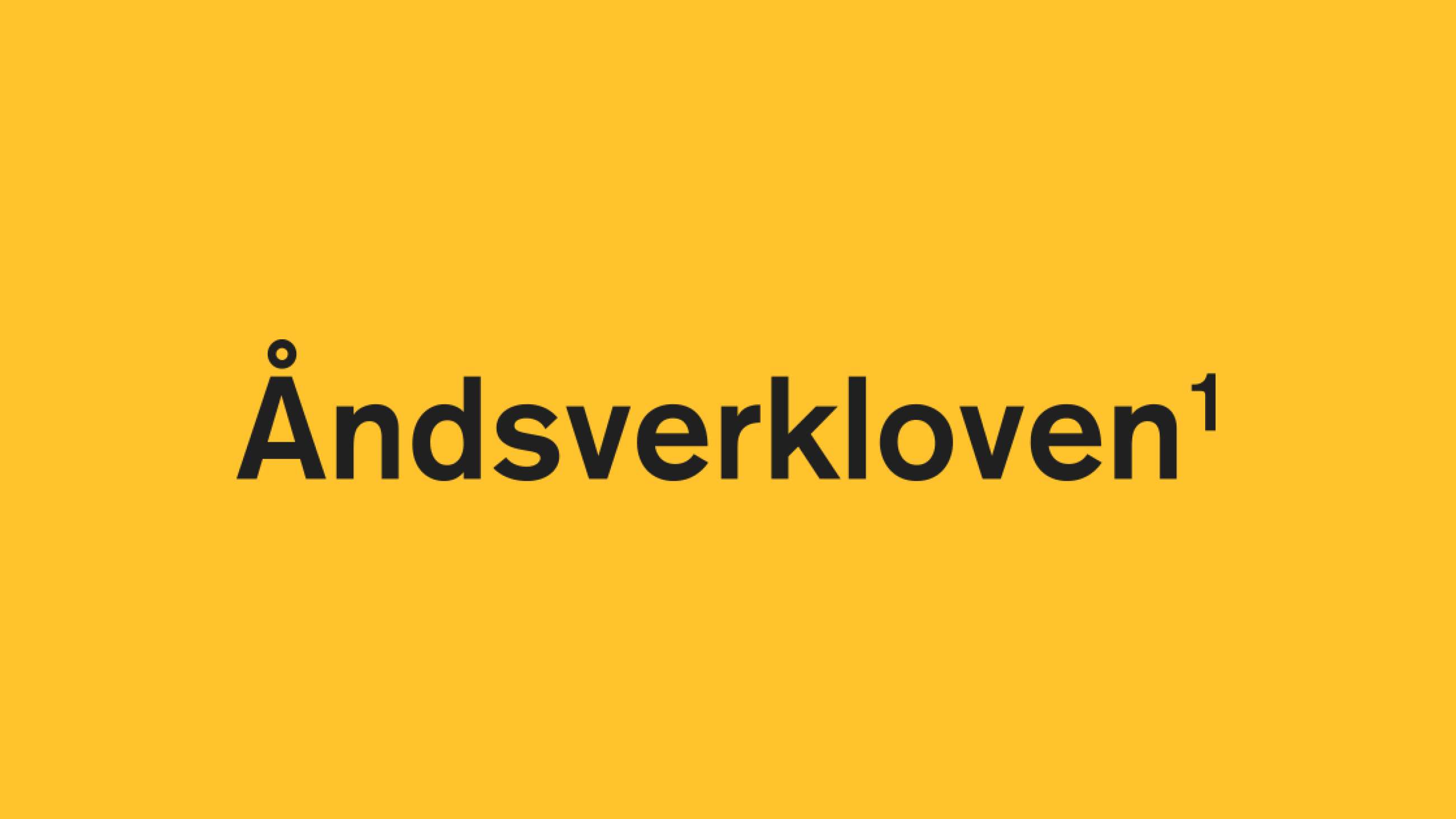 Bilde av ordet «Åndsverksloven» på en gul bakgrunn.