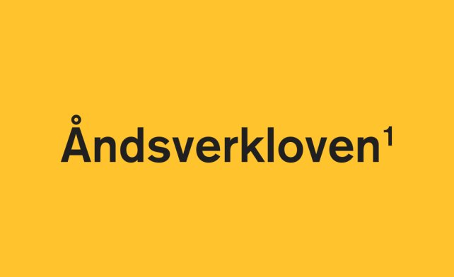 Bilde av ordet «Åndsverksloven» på en gul bakgrunn.