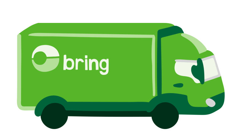 Illustrasjon av en Bring lastebil